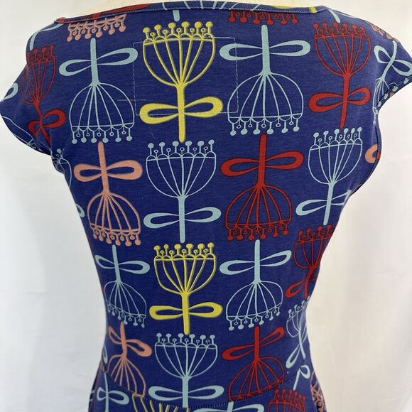 Effies Heart Dress SMALL Tulip Floral Fit Flare Pockets Retro - Picture 6 of 7